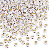 500Pcs Plating Acrylic Beads PACR-TADJ0001-01E-1