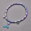 Plastic Imitation Pearl Stretch Bracelets and Necklace Jewelry Sets X-SJEW-JS01053-02-3