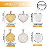 DIY Heart & Flat Round Necklace Making Kit DIY-SZ0007-31-7