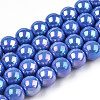 Electroplate Opaque Glass Beads Strands GLAA-T032-P8mm-AB11-1