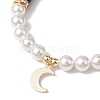 Moon 304 Stainless Steel Charm Bracelets BJEW-JB10310-01-3