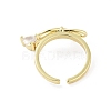 Rack Plating Adjustable Brass with Cubic Zirconia Rings RJEW-B060-02G-3