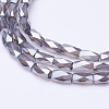 Electroplate Transparent Glass Beads Strands EGLA-E046-E04-3