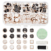 100Pcs 10 Style Plastic with Enamel Buttons DIY-WH0410-17-1