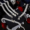 5Pcs 5 Style Acrylic Pearl Braided Stretch Chain Belt with Alloy Clasp AJEW-GA0004-49-5