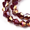 Opaque Solid Color Electroplate Glass Beads Strands EGLA-A039-P6mm-B22-2