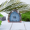 Wooden Fairy Door Sculpture DIY-WH0430-364-4