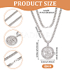 2Pcs Alloy Rotatable Dollar Sign Pendant Cuban Link Chain Necklaces NJEW-UN0001-77P-3