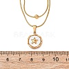 304 Stainless Steel with Natural White Shell Square Disc Pendant Double Layer Necklaces NJEW-K300-06C-G-3