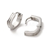 304 Stainless Steel Grooved Polygon Hoop Earrings EJEW-P255-09P-2
