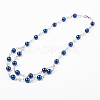 Glass Pearl Beads Tiered Necklaces NJEW-JN01977-05-1