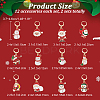 Christmas Theme Alloy Enamel Santa Claus/Snowman Charm Locking Stitch Markers HJEW-PH01810-2