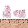 Transparent Resin Bowknot Kitten Decoden Cabochons RESI-M045-07A-3