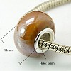 Rondelle Chocolate Handmade Porcelain Large Hole European Beads X-OPDL-G001-14-2