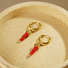 Stainless Steel Red Chili Hoop Earrings SO5470-1-2