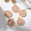 Golden Plated Alloy Enamel Charms X-ENAM-S118-07F-5