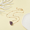 Natural Raw Stone Pendant Necklace for Women NJEW-JN03781-7