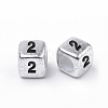 Antique Silver Plated Acrylic Beads PB43C9308-2-1
