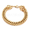 Ion Plating(IP) 304 Stainless Steel Cuban Link Chain Bracelets STAS-A028-B064G-A-1
