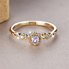 Brass Micro Pave Cubic Zirconia Finger Rings WG08FB0-01-2