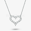 925 Sterling Silver Heart Shape Pendant Necklaces for Women LK7425-2-2