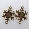 Christmas Ornaments Alloy Snowflake Connector Cabochon Bezel Settings TIBE-M016-07AB-NF-2