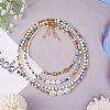 4Pcs 4 Style Natural Pearl & Glass Seed Beaded Necklaces Set with Evil Eye for Women NJEW-SW00013-3