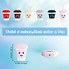 12Pcs 6 Styles Cartoon Smiling Face Water Cup Silicone Beads JX667A-2