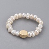 Stretch Natural Cultured Freshwater Pearl Finger Rings RJEW-JR00296-01-1