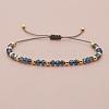 Glass & Brass Round Beads Braided Bead Bracelets RD6595-8-1