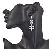 Snowflake Alloy Electroplate Glass Beads Dangle Earrings EJEW-TA00663-2
