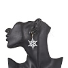 304 Stainless Steel Glass Seed Beads Snowflake Dangle Earrings EJEW-MZ00537-5