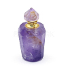 Natural Amethyst Openable Perfume Bottle Pendants G-E556-02B-2