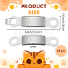 24Pcs Silicone & 201 Stainless Steel Curved Rectangle Connector Charms STAS-BC0004-12A-2