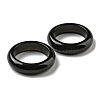 Natural Obsidian Plain Band Ring for Women RJEW-P044-01B-10-3