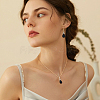 3 Sets 3 Colors Rhinestone Teardrop Dangle Earrings & Pendant Necklace SJEW-FI0001-27-7