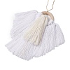 3Pcs 3 Colors Angel Wood & Cotton Threads Pendant Decoration HJEW-JM02406-6