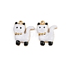 304 Stainless Steel Enamel White Pet Charms STAS-P410-35A-G-1