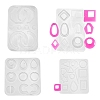 4Pcs Geometry/Teardrop/Letter Pendant & Links Silicone Molds DIY-LS0003-21-1