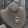 Brass Micro Pave Clear Cubic Zirconia Ring Pendant Necklaces NJEW-P322-A04-G-3