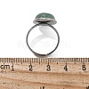 Half Round Natural Green Aventurine Finger Rings RJEW-M062-01P-21-3