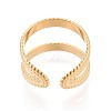 Adjustable Ion Plating(IP) 304 Stainless Steel Cuff Rings for Women RJEW-N052-25G-3