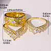 3Pcs Brass Micro Pave Clear Cubic Zirconia Finger Rings for Women FS-WGDAF26-02-5