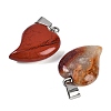Natural Red Jasper Heart Pendants G-H073-03P-06-2