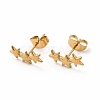 304 Stainless Steel Star Stud Earrings for Women EJEW-C004-01G-1