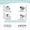 100Pcs 2 Styles Brass Crimp Beads KK-BBC0014-28P-2