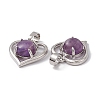 Natural Amethyst Pendants G-P484-04P-04-3