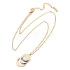 304 Stainless Steel Roman Numeral 3 Ring Pendant Necklaces NJEW-V001-06P-01-3