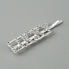 Word LUCKY Alloy Rhinestone Hair Bobby Pins FIND-WH0152-34C-S-1