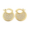 Brass Micro Pave Clear Cubic Zirconia Thick Hoop Earrings EJEW-Q785-01G-1